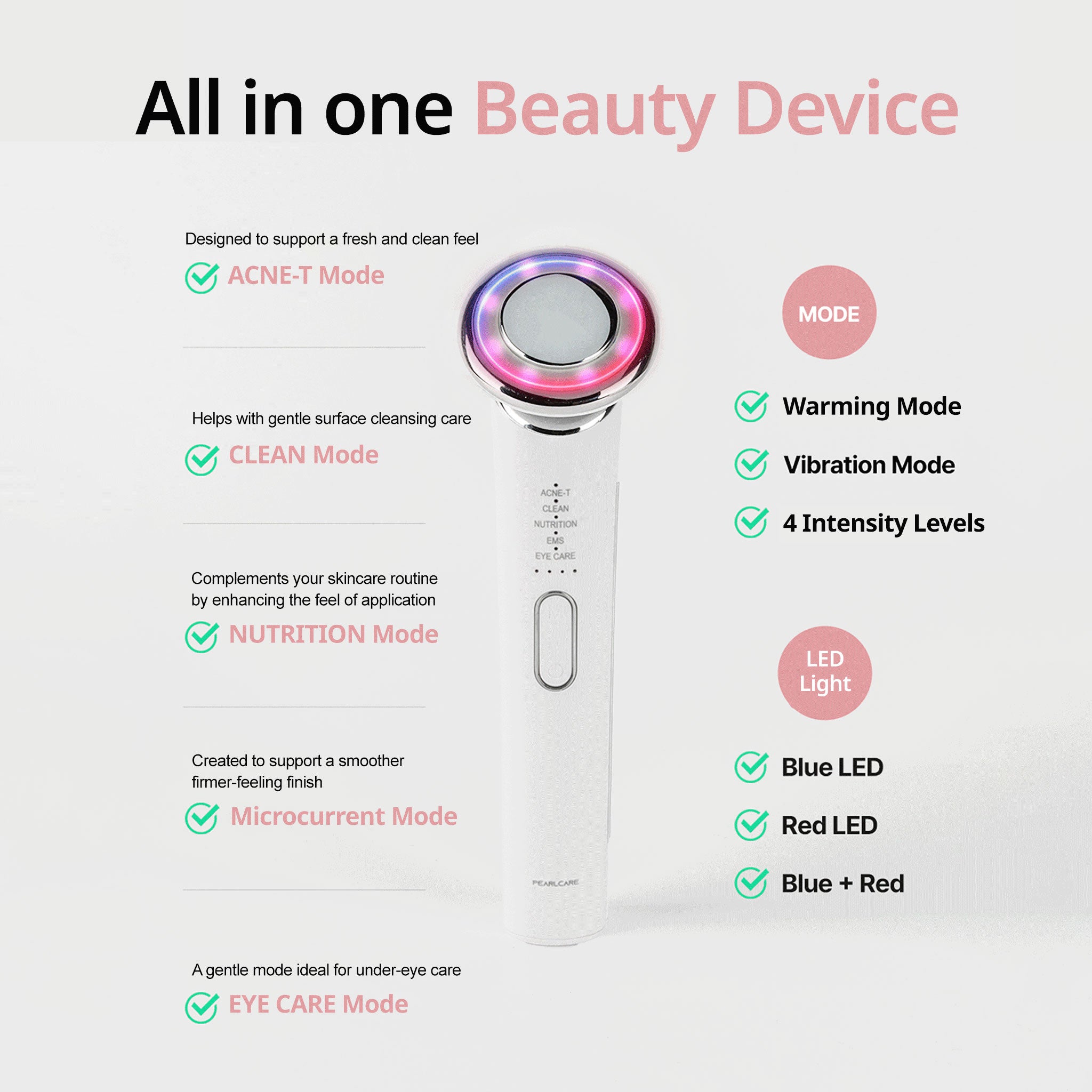 PEARLCARE NEW SONIC Beauty Device - Multi-Mode Anti-Aging Facial Massager for At-Home Skincare Tool
