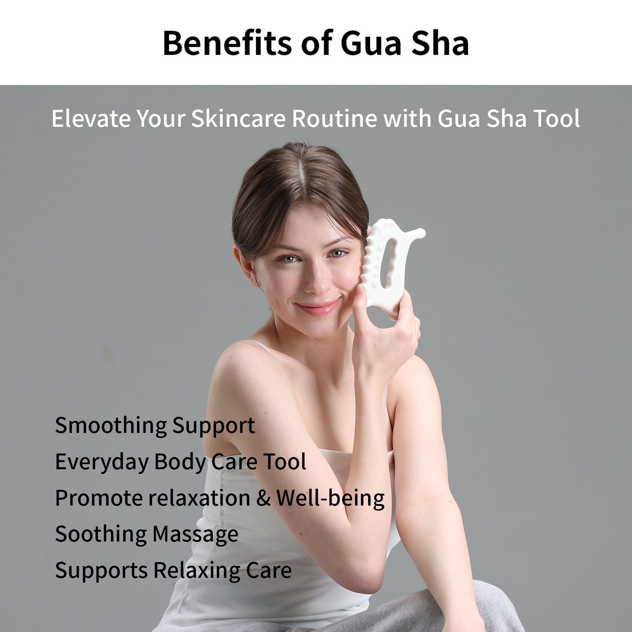 PEARLCARE Korean Ceramic Gua Sha Massage Tool – Face & Body Self Care Massager _ Basic