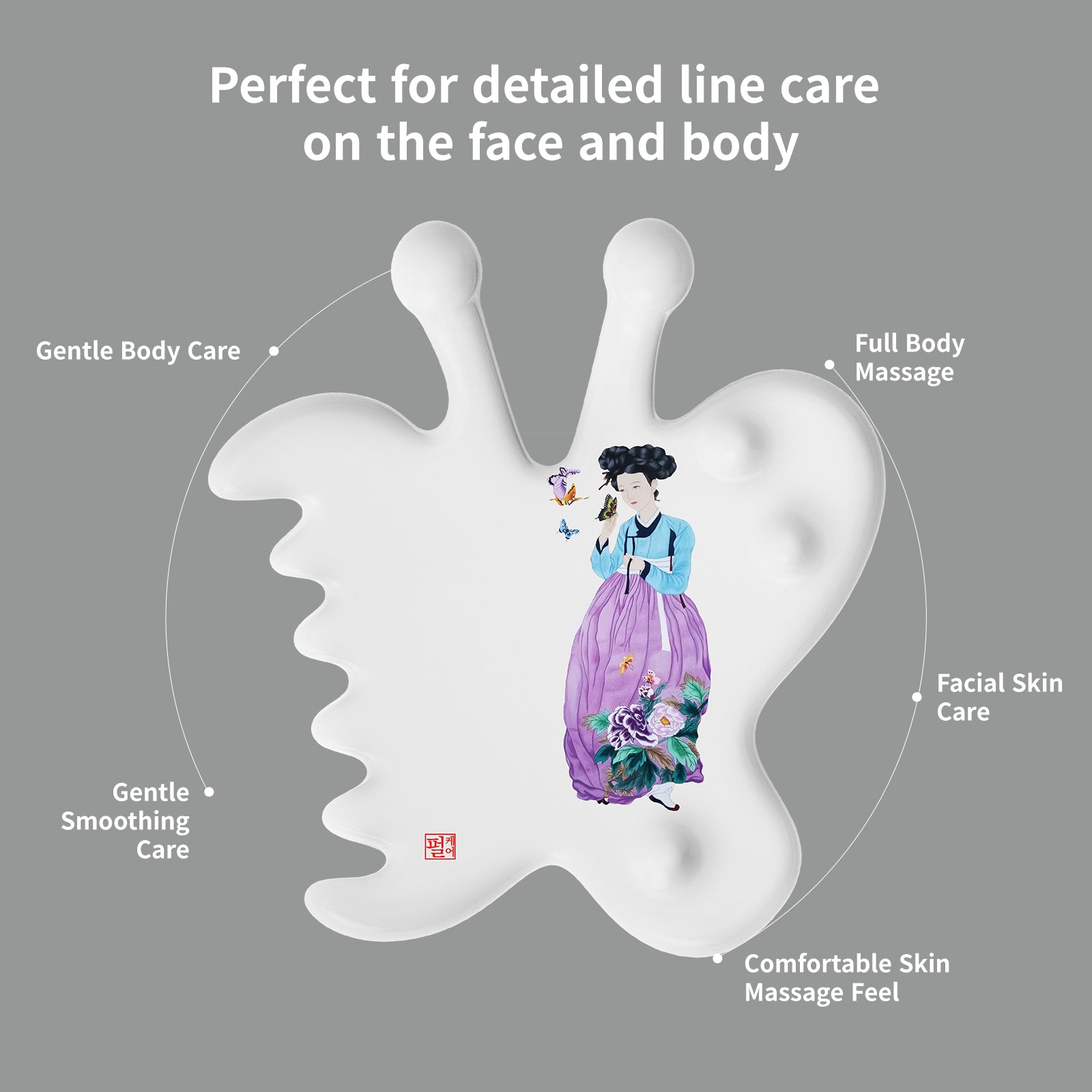 PEARLCARE Korean Ceramic Gua Sha Massage Tool – Facial & Body Self Care Massager _ Hanbok