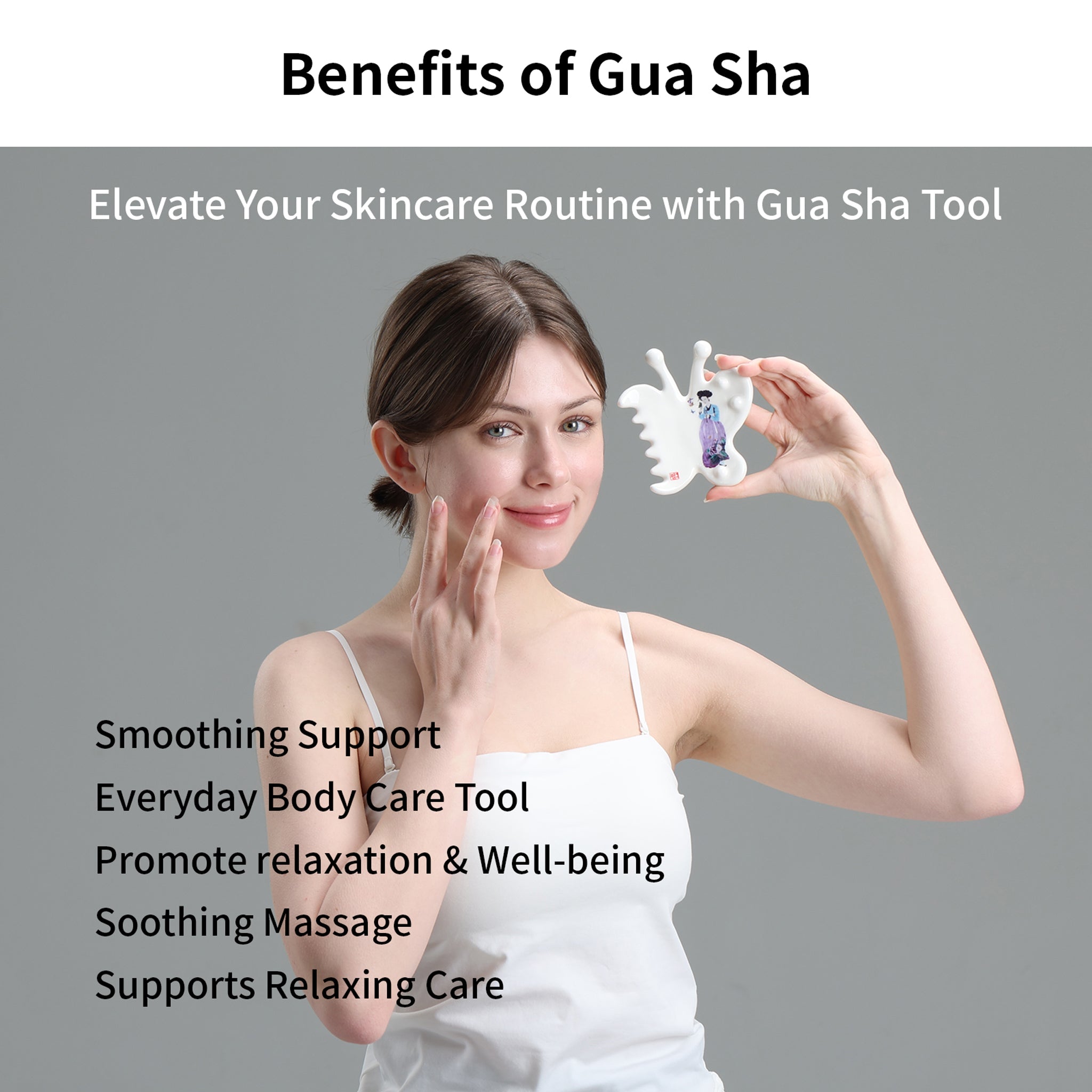 PEARLCARE Korean Ceramic Gua Sha Massage Tool – Facial & Body Self Care Massager _ Hanbok