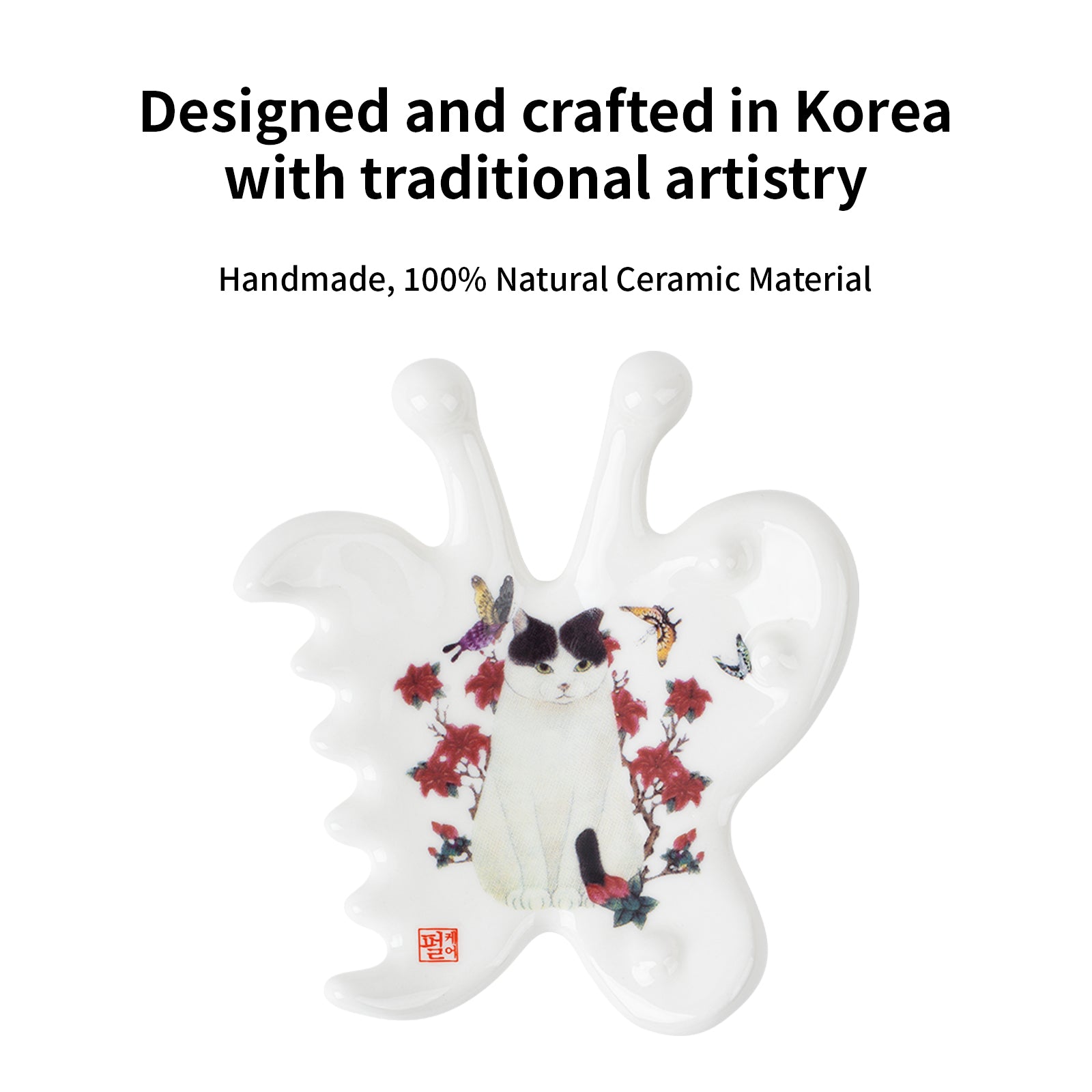 PEARLCARE Korean Ceramic Gua Sha Massage Tool – Facial & Body Self Care Massager _ Cat