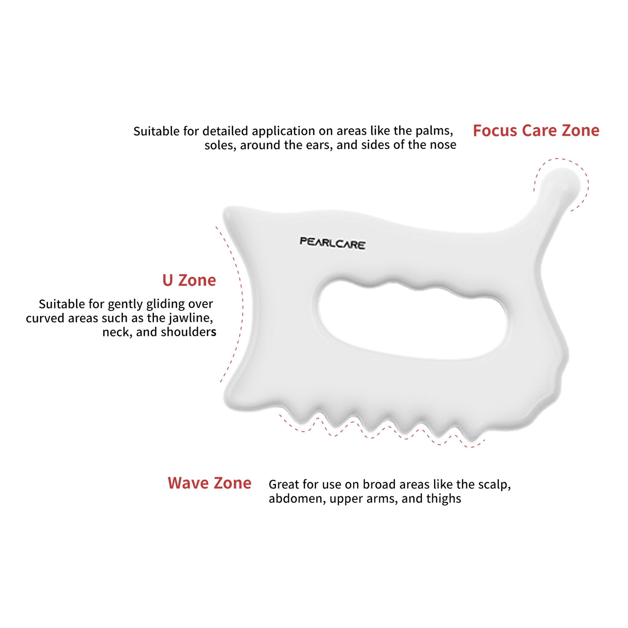 PEARLCARE Korean Ceramic Gua Sha Massage Tool – Face & Body Self Care Massager _ Basic