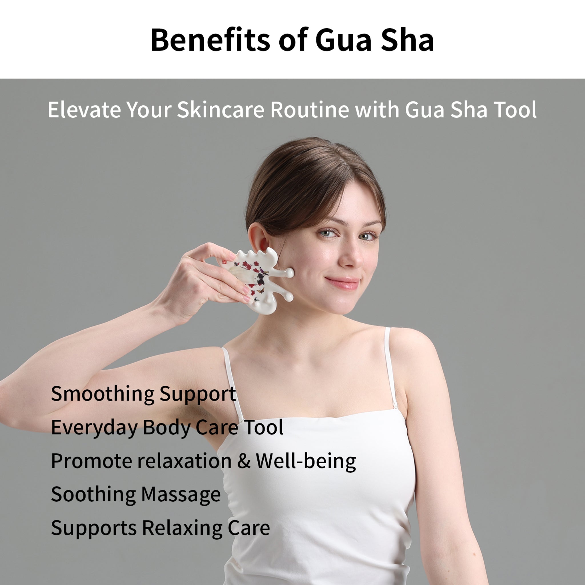 PEARLCARE Korean Ceramic Gua Sha Massage Tool – Facial & Body Self Care Massager _ Cat